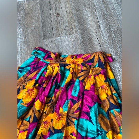VTG SK & Company Floral Maxi Skirt Pattern Hippie Boho Multi Color Size 12 M L - Picture 4 of 7